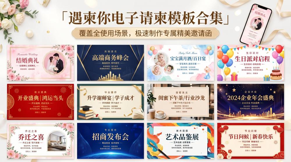 公司庆典电子邀请函排版+发送规范大全，不出错超高级
